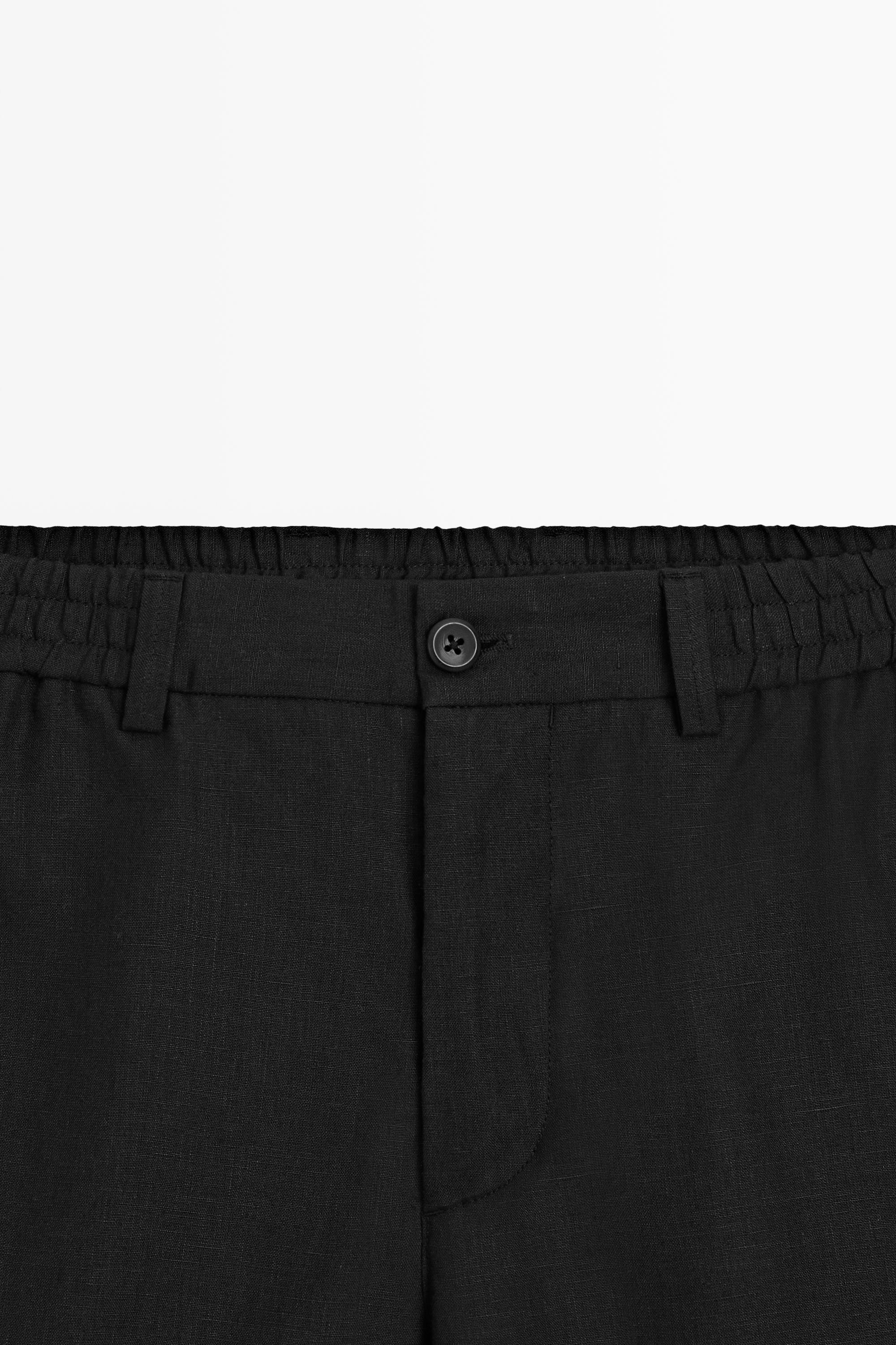 100% linen short Bermuda shorts